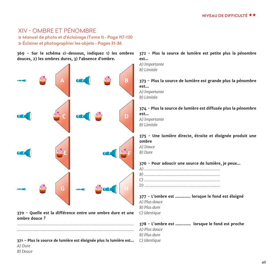 Le cahier d'exercices du photographe